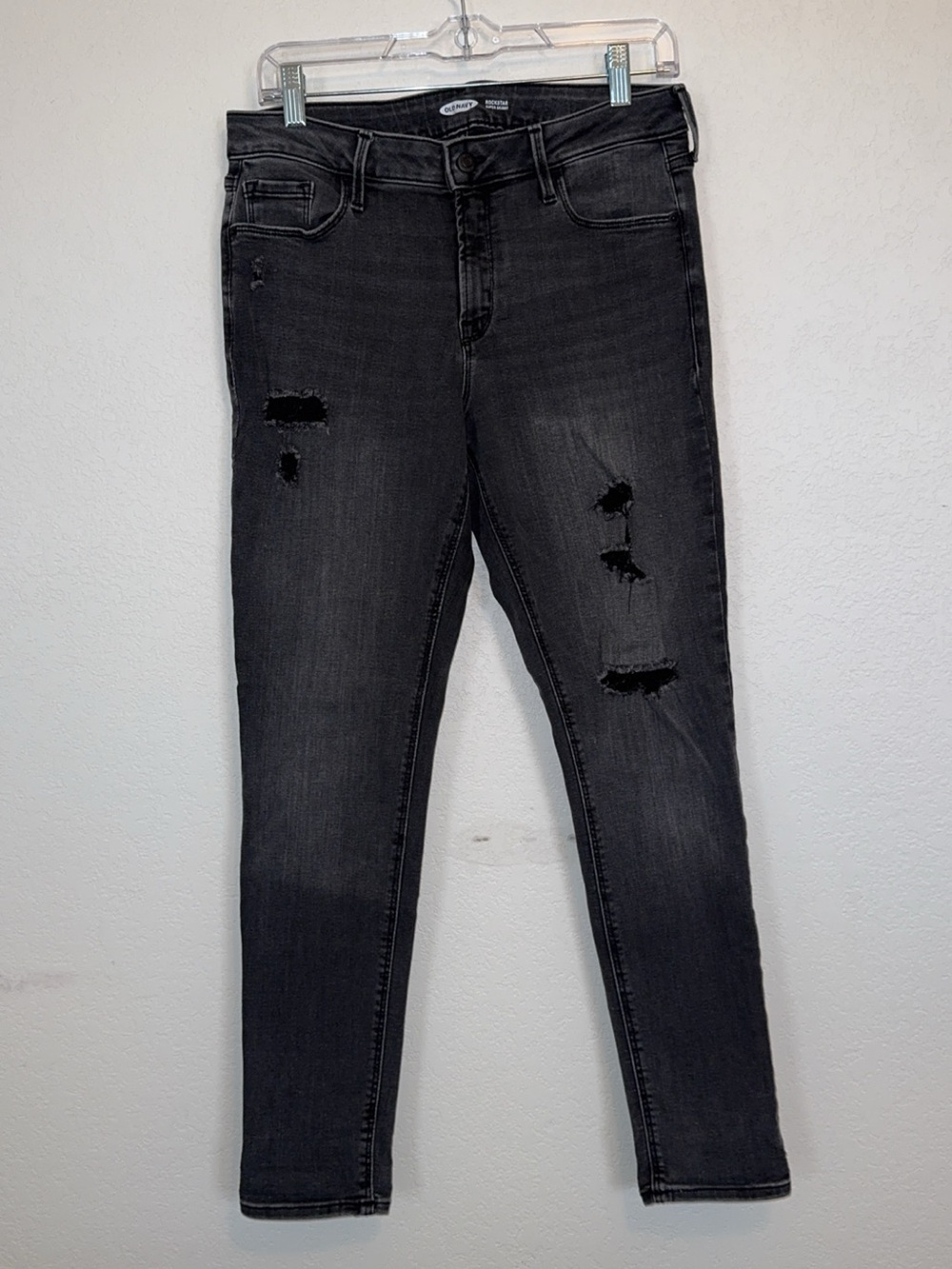 Old Navy Black Distressed Skinny Jeans